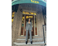 Kadın Düğmeli Palazzo Pantolonlu Takım Elbise