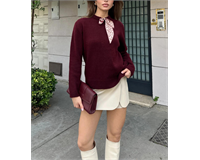 ​🧶 Premium Dokulu Şal Detaylı Triko Kazak